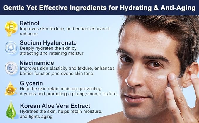 Skin Care for Men, Hydrate, Firm, Anti-Aging & Wrinkle Mens Self Care Facial Face Routine Kit,Birthday Valentines Gift Baskets for Young Men Him Teen Boy Dad Boyfriend Husband Christmas Gifts Ideas