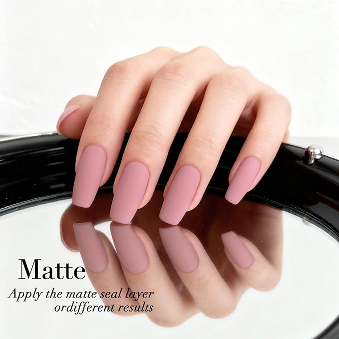 AZUREBEAUTY Valentine's Nail Polish, Hazy Rose Quick Dry Nail Lacquer Natural Strengthening Treatment Kit DIY Salon at Home Women Gifts 0.34 fl oz