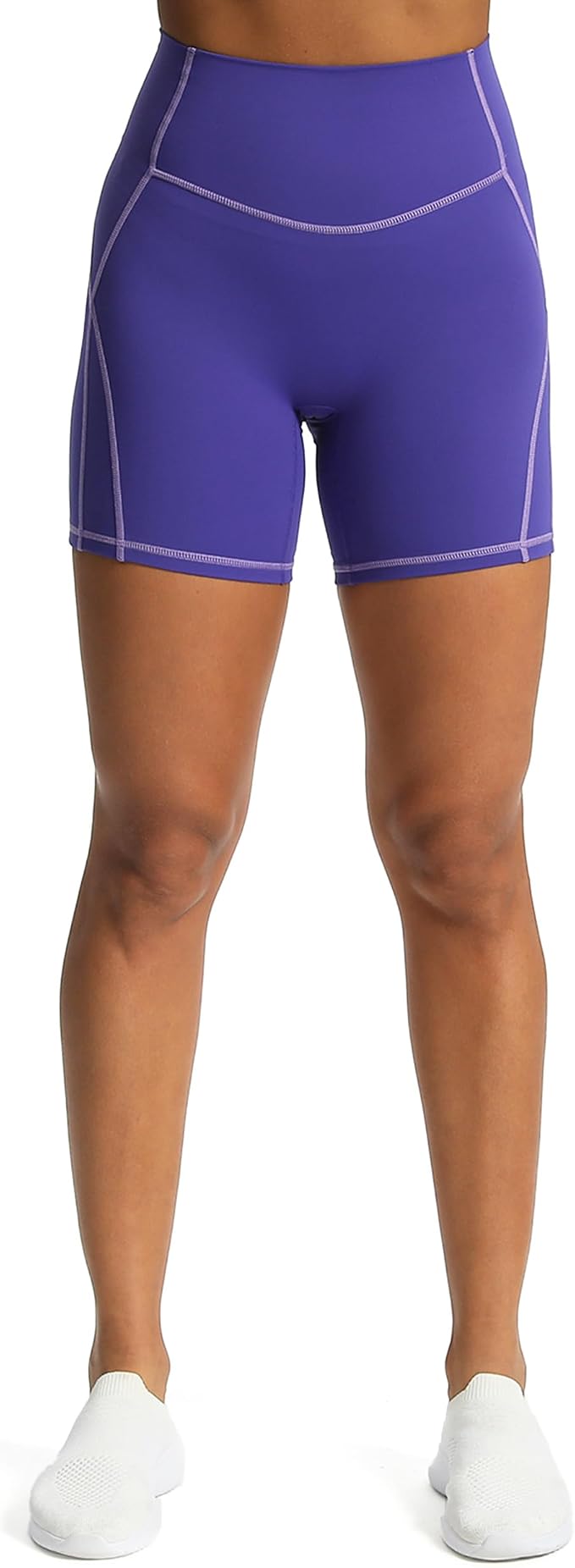 Aoxjox Lexi Lined Workout Biker Shorts for Women Tummy Control High Waisted Exercise Athletic Gym Running Yoga Short 6"