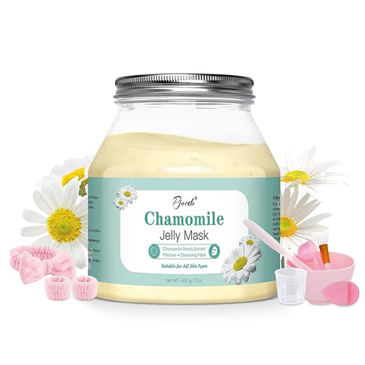 Powder Jelly Mask for Facials Professional, Peel Off Facial Mask for Hydrating & Moisturizing, Hydrojelly Mask for Women Men Skin Care, Home DIY Spa Use for All Skin with Chamomile Petals