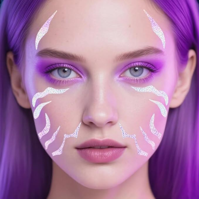 Temporary Patterns Tattoos Laser Heat-Transfer Cosplay Tattoo Stickers, Realistic Waterproof Body Art for Cosplay, Halloween, and Party Makeup