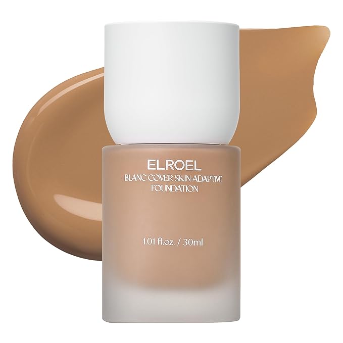 Blanc Cover Skin Foundation - K-Beauty Skincare Liquid Foundation Makeup with Panax Ginseng, Niacinamide & Collagen - Lightweight, Buildable 24HR Hydrating Wear 1.01 Fl Oz (#450)