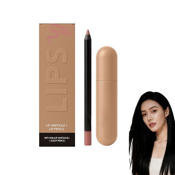 Color-Rich Lipampoules with Matching Lip Liner,Long-Lasting Moisturizing Lip Oil,Color & Care In Perfect Harmony, Glossy Lipstick And Lip Liner Set, for Womens (#05)