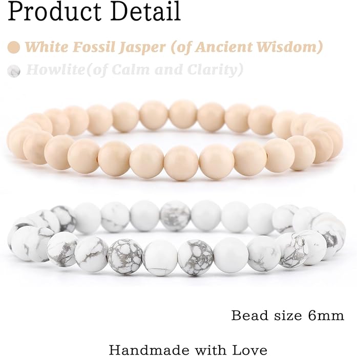 NCB 2.3-Piece 4mm Natural Crystal Gemstone Stretch Bracelets – Handmade Reiki Energy Healing Jewelry for Meditation,Yoga, Unisex