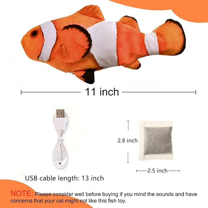 Tocirelo Cat Toy Flopping Fish - Interactive Cat Toy for Indoor Bored Cats