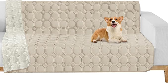 ZNSAYOTX Ultimate Cozy Blankets (52"x82") 100% Waterproof Bed Mat Blanket for Dog Pets, Couch Sofa Protector with Non-Slip Back Washable Durable, Pee Scratch Proof Easy to Clean (Beige)