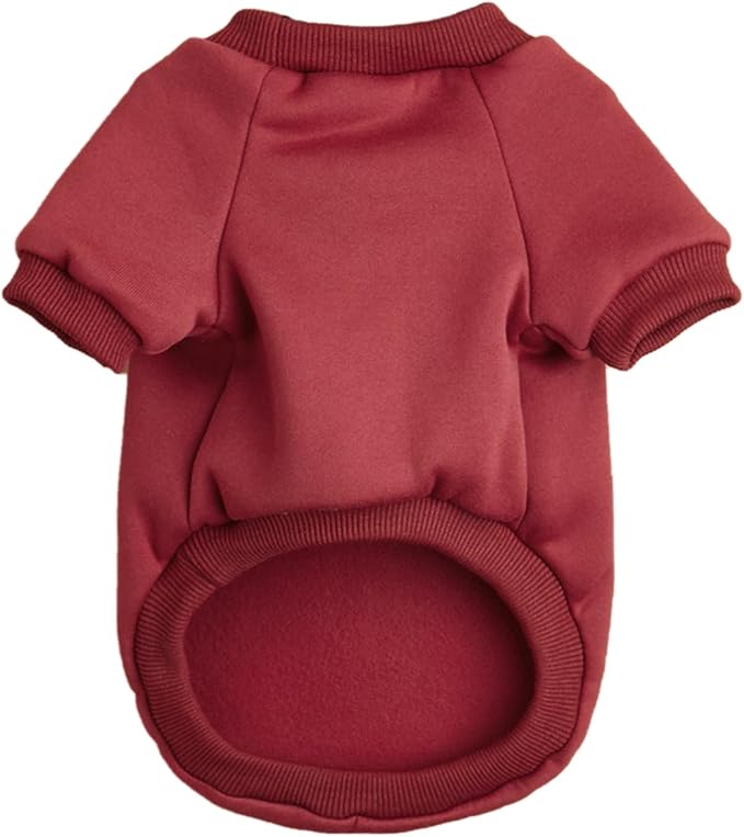 Soft Puppy Sweater for Small Dogs Winter Knit Pullover, Wine S | Elastic Cuffs Pet Clothes, Holiday Party Matching, Fall Winter Daily Outfit, Soft Breathable Machine Washable Sweatshirt