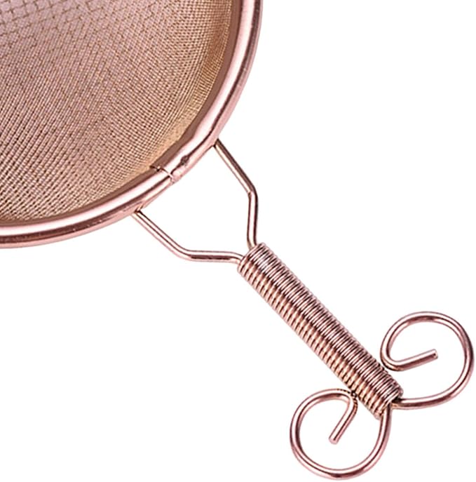 Generic Copper Tea Strainer Mesh Tea Filter Double-layer Tea Drain Household Tea Infuser for Hotel, D