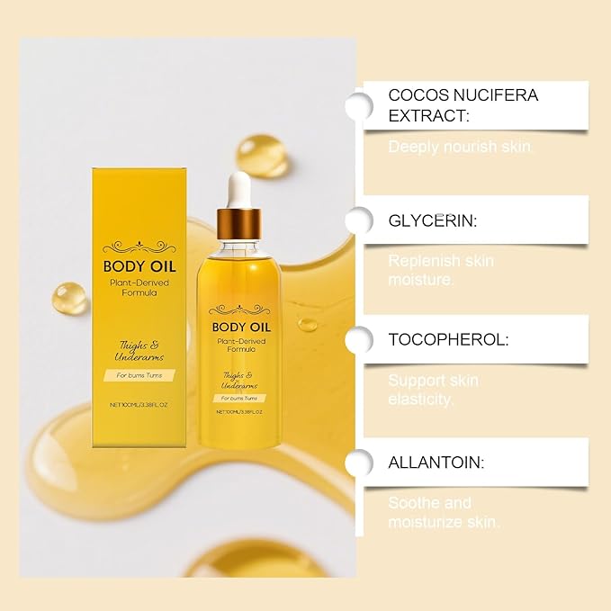 2 Pcs Erae Queen Oil, Cold Pressed Botanical Firming Oil for Face & Body for Crepey Skin Hydrating & Firm-Looking Skin, For bums,Tums,Thighs & Underarms.