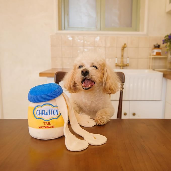 CHEWFFON Dog Enrichment Toys, Snuffle Crinkle Toy for Mental Stimulation | Interactive Mayonnaise Jar Puzzle Treat Toy, Hide and Seek Nose Work Game for Boredom, All Dog Sizes