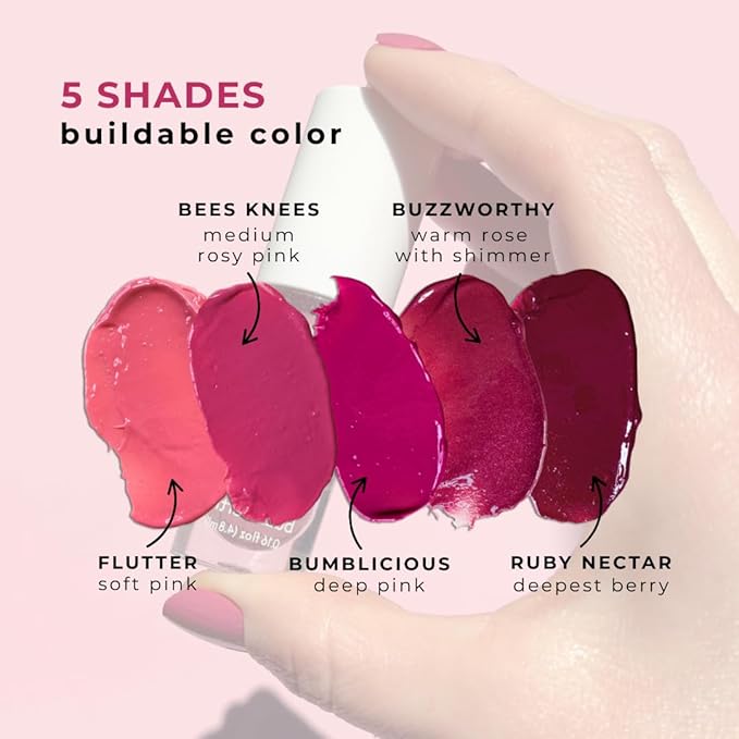 Honeybee Gardens Royal Lip Elixir Bees Knees; Hydrating and Non-Sticky Liquid Lip Color, Vegan, Cruelty-Free Beauty