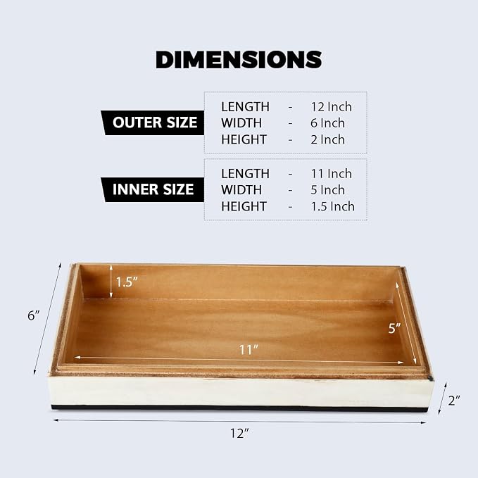 Handicrafts Home Large Decorative Storage Box with Lid – Black White Modern Storage Box, Remote Control Organizer for Coffee Table, Console & Living Room Decor – Mono Court 12 x 6 x 2