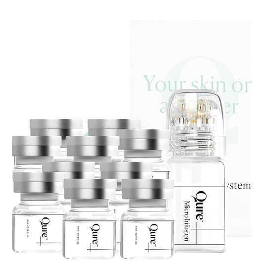 Qure Micro Infusion System for Face & Neck - Facial Moisturizing Essence, Hydrating Serum for All Skin Types, Refreshed Skin - 5-Month Supply