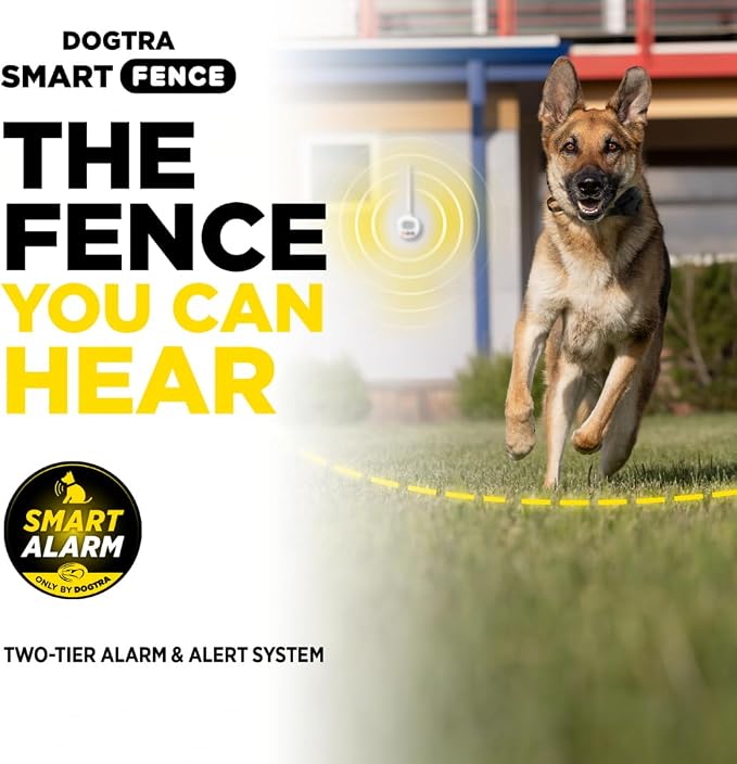 Dogtra SMART Fence Wireless Electric Dog Fence System - No Subscription, 2-Tier Alarm & App Alerts, No-Dig Up to 3/4 Acre, Tone/Vibration/Static, IPX9K Waterproof, Safe Portable Freedom Pets 35 lbs+