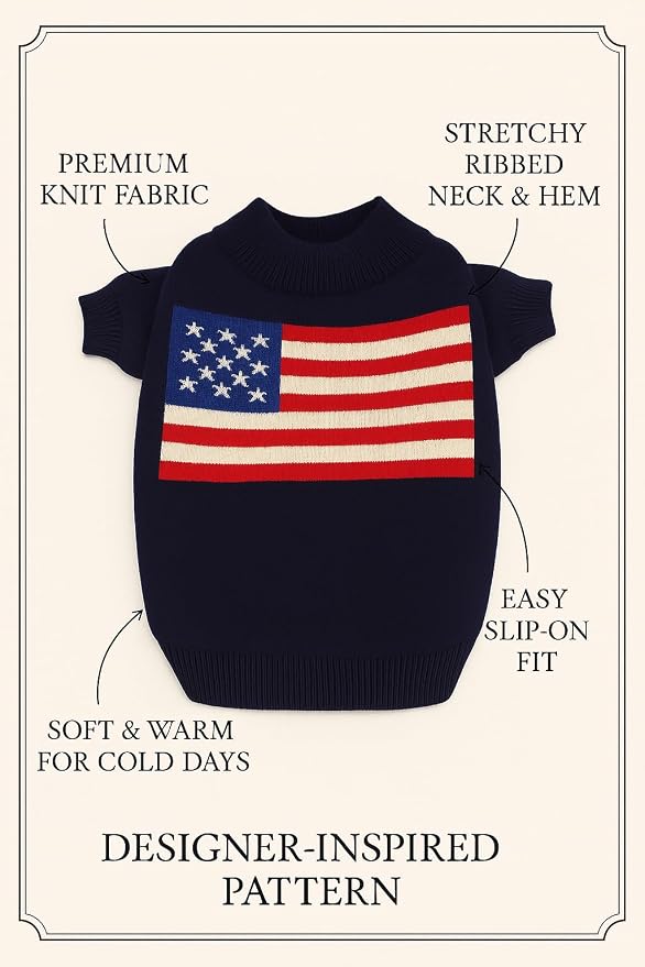 Everything Chic Luxury Dog Sweater – Soft Knit Designer Pet Outfit for Small Dogs & Puppies, XS–L, Stylish Warm Clothing for Yorkies, Chihuahuas, Dachshunds, Maltese, French Bulldog