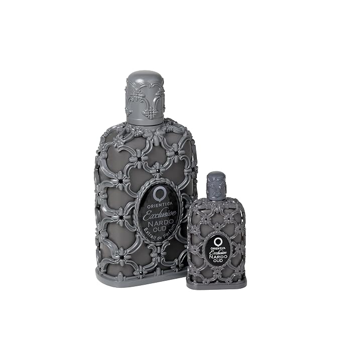 Orientica Nardo Oud 2-Pc Gift Set Extrait de Parfum for Men & Women Fruity, Leather, Amber, Rose, Pineapple, Vetiver, Blackcurrant, Dry Woods - Arabic Perfume 1.0 Fl Oz / 30ml + 0.25 Fl Oz / 7.5ml