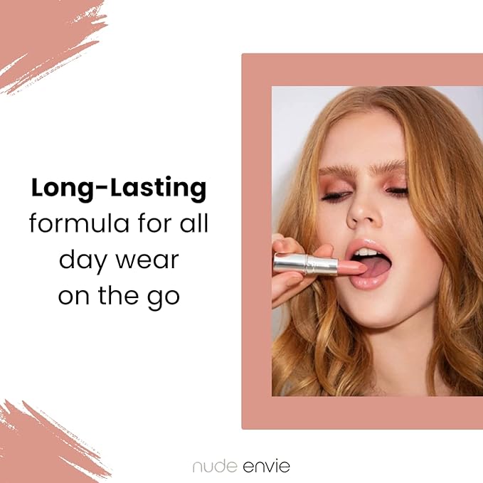 nude envie Lip Gloss - Certified Vegan Lipgloss Cruelty-Free and Paraben Free - Enriched Peptides, Vitamin E and Jojoba Oil (Whisper)