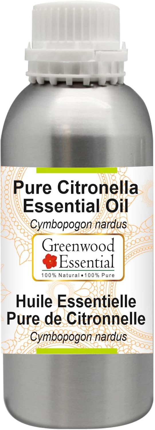 Greenwood Essential Pure Citronella Essential Oil (Cymbopogon nardus) Steam Distilled 300ml (10.1 oz)