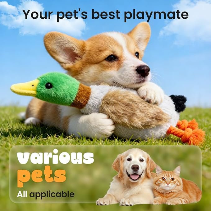 Indestructible Dog Toy for Aggressive Chewers, Durable Stuffed Squeaky Dog Toys for Small Medium Large Dogs, Interactive Chew Teething Puppy Toy for Indoor Outdoor Play (Natural Green 2)