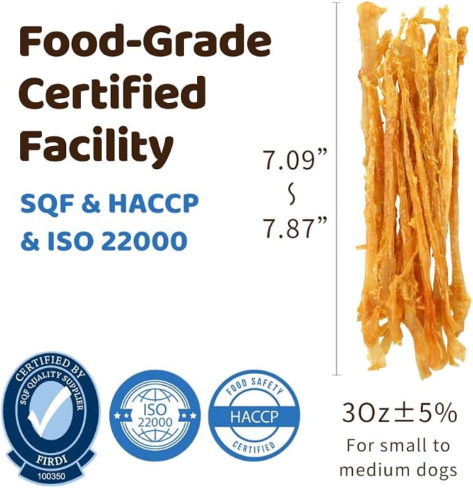 iPaw Turkey Tendon for Dogs Value Pack, SQF-Certified Production Process | Strips (3 Packs), Single Protein, Hypoallergenic, Grain free, Rawhide Alternative Dog Treats, US-Sourced Turkey