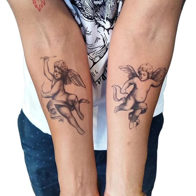 Angle Temporary Tattoos-2 Sheets, Christmas Cherubims Body Art Decals, Waterproof Decorative Transfer Stickers (angel)