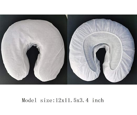 ZMDREAM Pack of 75 Fitted Disposable Massage Headrest Covers Face Rest Cradle Covers Black