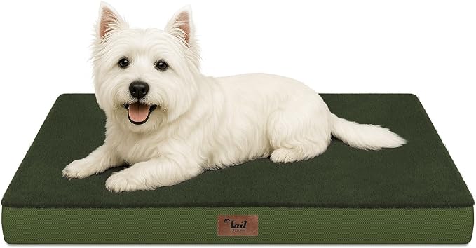 Waterproof Orthopedic Dog Crate Bed for Small Dogs & Cats | Egg Crate Foam, Fits 24x18 Crates, TPU Waterproof Layer, Machine Washable 1680D Oxford Cover, Small Pets Up to 20 lbs