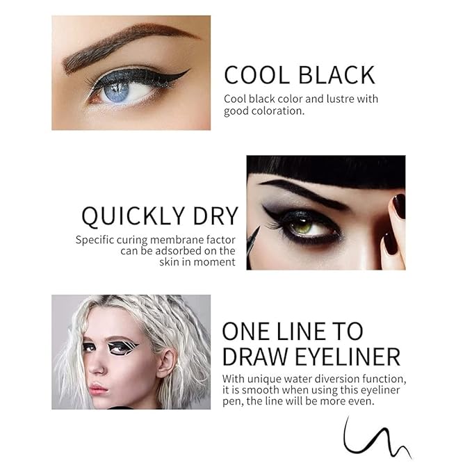 evpct 6Pcs White Glitter Eyeliner Pencils Set delineadores de colores para ojos lapiz negro a prueba de agua Black Silver Blue Red Brown Metallic Colorful Liquid Eye Liners Waterproof