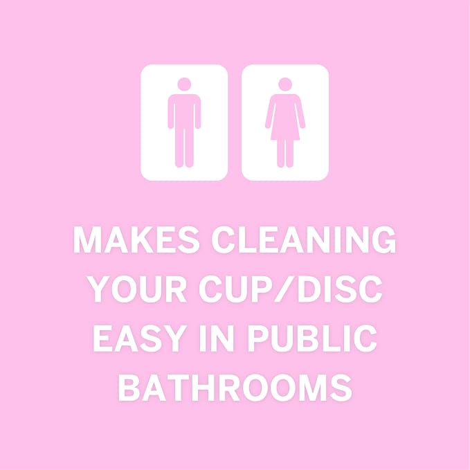 Pixie Feminine Wipes - On The Go Public Bathroom Wipes for Feminine Care - Safe On Period Cups & Menstrual Discs - Biodegradable, Flushable, pH Balanced & Unscented Menstrual Cup Wipes (20 Count)