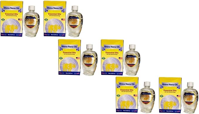 3 Packs - Twin Rhino Nano Essential Oil - 6 Chai Dau Con Te Giac Cong Nghe Nano - 10mL per Bottle with 6 Bottles per Order - Made in U.S.A.