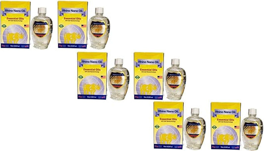 3 Packs - Twin Rhino Nano Essential Oil - 6 Chai Dau Con Te Giac Cong Nghe Nano - 10mL per Bottle with 6 Bottles per Order - Made in U.S.A.
