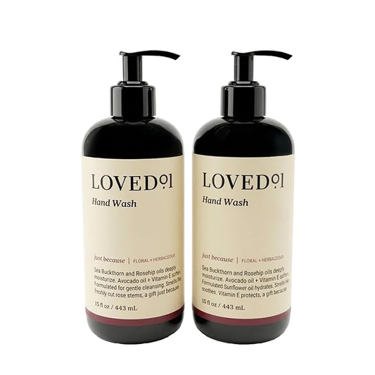 Loved01 Hand Wash, John Legend Skincare, Liquid Hand Soap, Gentle & Hydrating, Cruelty-Free, Oprah's Favorite Things, with Nourishing Oils, Just Because Soft Floral Scent, 2-Pack (15 oz each)