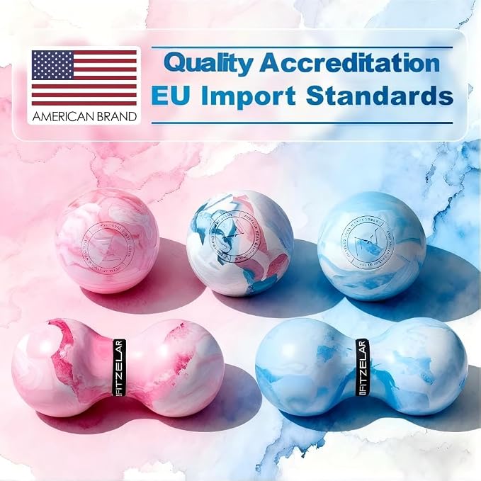 FITZELAR 2PCS Massage Lacrosse Balls for Myofascial Release, Quality Certification, Massage Deep Tissue for Foot Back Shoulder Feet, Trigger Point Therapy, Relieving Muscle Pain (2 Pieces)