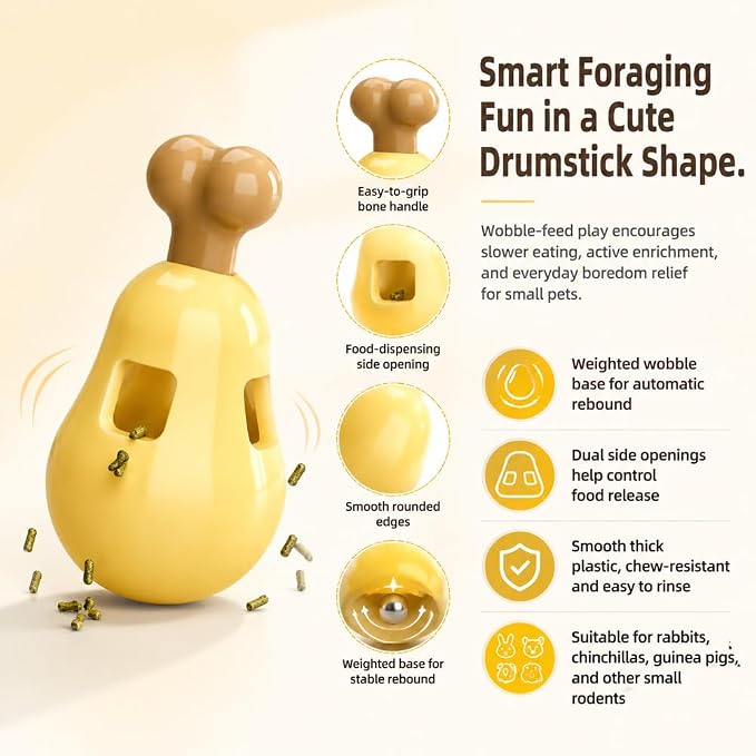 2pcs Rabbit Foraging Toy,Interactive Treat Dispenser Puzzle Toy,Treat Dispensing Feeder to Prevent Boredom,Small Animal Enrichment Toy for Bunny Guinea Pig Hamsters Chinchilla