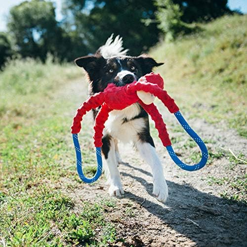 ZippyPaws RopeTugz Durable Dog Pull Rope Toy - Red Monkey
