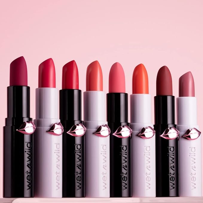 wet n wild Lipstick Mega Last High-Shine Lipstick Lip Color Makeup, Red Crimson Crime (Pack of 2)