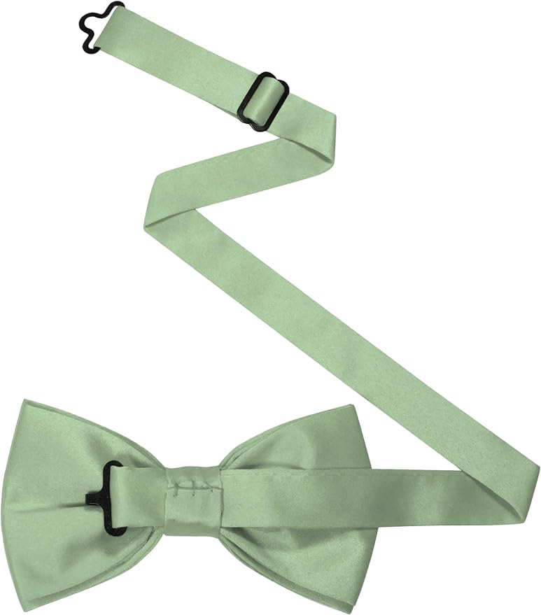 JEMYGINS Solid Color Pre-tied Bow Tie Adjustable Bowtie for Men