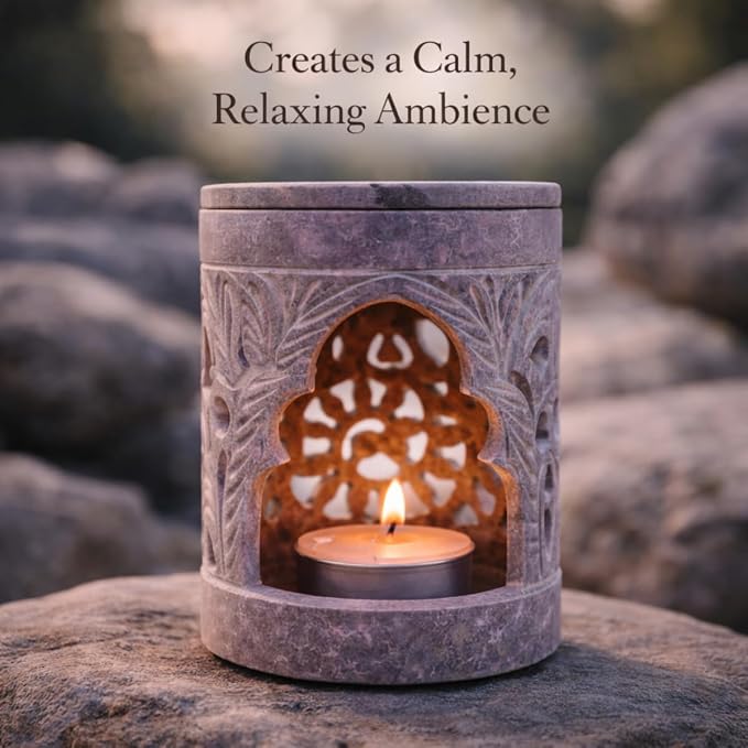 Marble Soapstone Candle Tea Light Holder | Aroma Burner, Oil Diffuser, Wax Burner, Home Decor