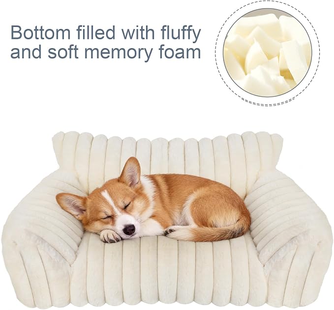 Cute Dog Couch for Medium Large Dogs,Dog Cat Couch Sofa,Dog Bed,L,Grey | Dog Couch Bed with Removable Washable Cover,Cute Fluffy Pet Sofa Cat Couch Bed,Washable Dog Bed Medium Large Size Dog