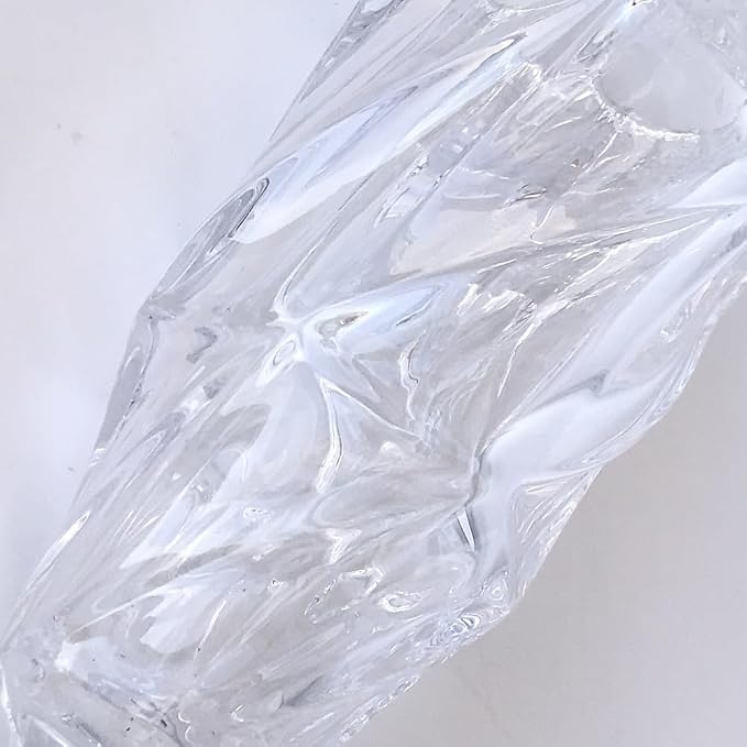Glass Flower vase 2.4lb 9.5inch,Bohemian Style, for Centerpieces,Wedding,Home Decor Glass Vase (Clear)