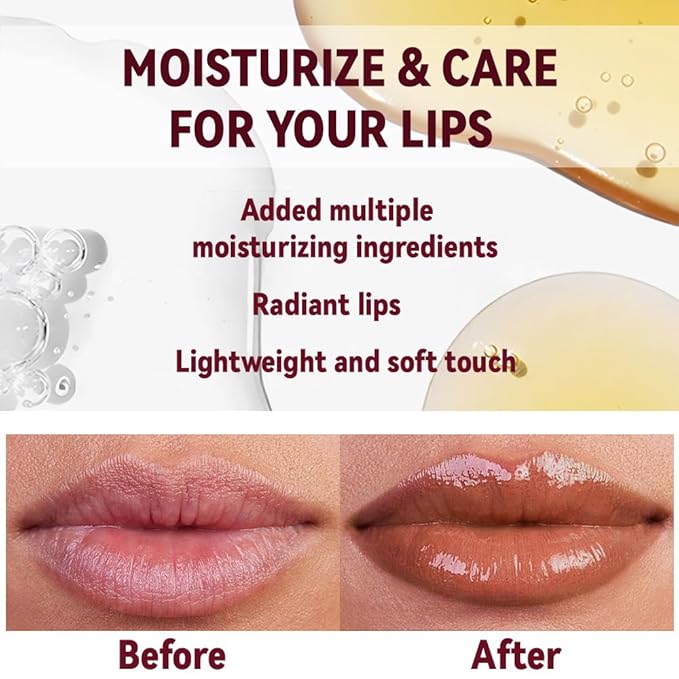 Light Brown Honey Tinted Lip Stain Lip Balm Lip Gloss Lipstick, Sheer Hydrating Lip Stains Tint, Moisturizing Lip Color for All Skin Tones, Nourishing Lip Balm with a Hint of Natural Black Cherry