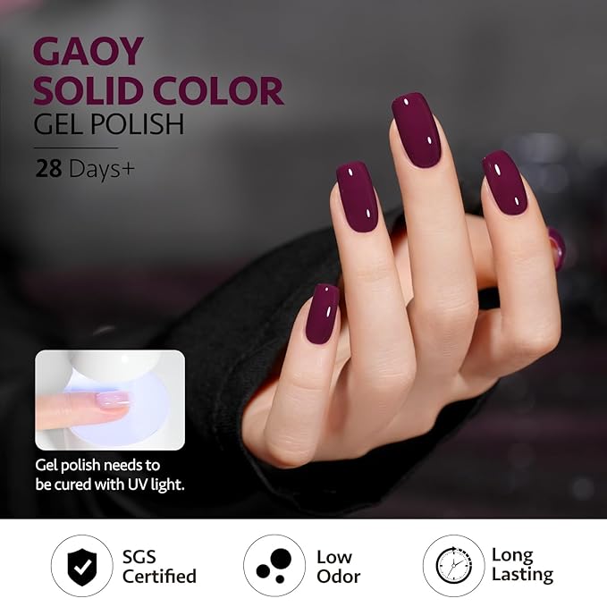GAOY Jelly Purple Gel Nail Polish, 16ml Soak Off Gel Polish, UV Light Cure for Nail Art DIY Manicure at Home, 2018 Purple Berry