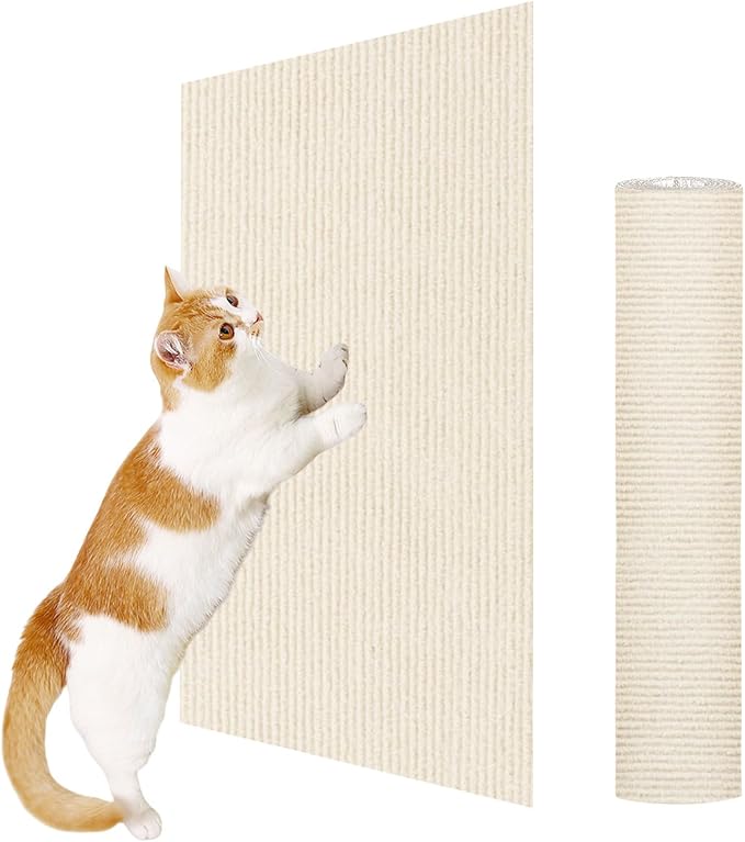 ENONCI 23.6x15.8 Cat Scratcher Mat, Self-Adhesive Cat Scratch Furniture Protector