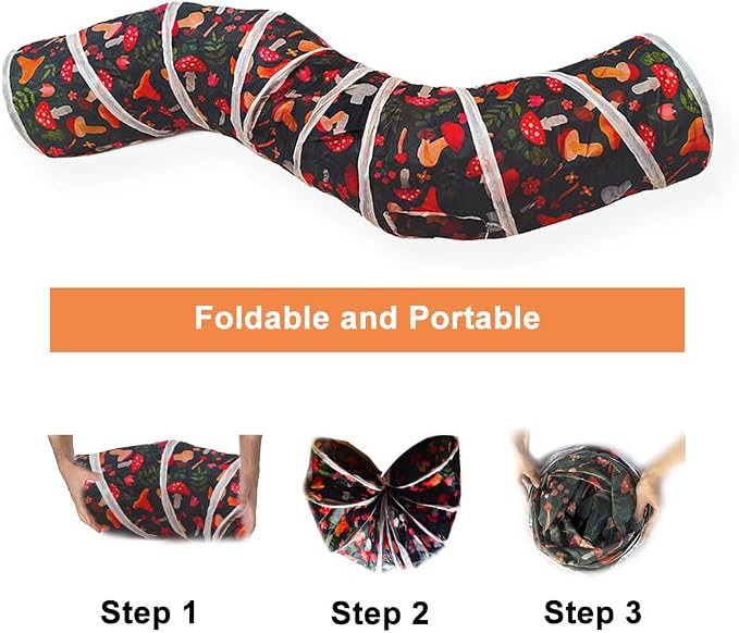 Cat Tunnel, Cat Tunnels for Indoor Cats, S-Shape Foldable Cats Cave