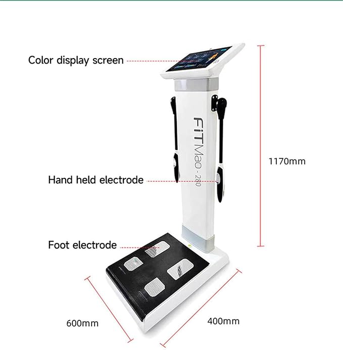 10.1 inch HD Touchscreen Body Composition Monitor - Bioimpedance Analysis Machine with Ultrasonic Height Measurement for Weight Control & Fat Analysis | Health Management Tool