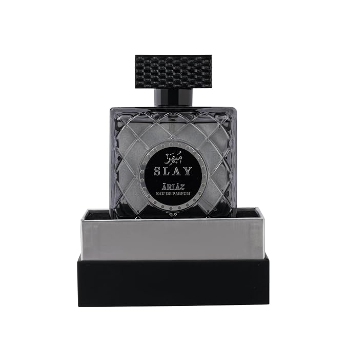 ARIAZ Slay Eau De Parfum 3.4 Oz for Men - Woody Spicy Sandalwood Cologne with Cardamom, Violet, Cedar, Leather & Amber - Nighttime Men Fragrance for Fall & Winter