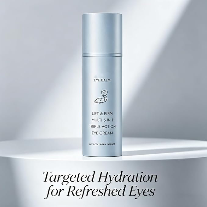 Korean Under Eye Balm, Hydrating Eye Balm Stick for Mature Skin, Collagen-Infused Multi Balm, Firming and Smoothing Eye Care Stick, Lightweight 3-in-1 Formula for Fine Lines (3pcs)