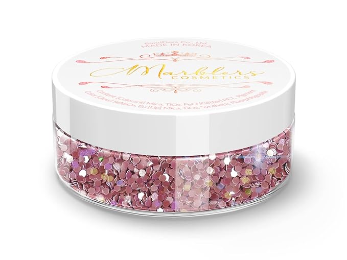 MARBLERS Mermaid Shaped Face & Body Glitter [Violet] 0.18oz (5g) | Chunky | Chopped | Flake | Non-Toxic | Vegan | Cruelty-Free | Festival, Rave & Party Makeup | Eye, Hair, Nail Polish, Eyeshadow
