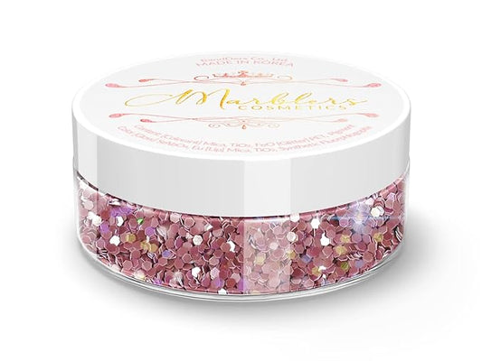 MARBLERS Mermaid Shaped Face & Body Glitter [Violet] 0.18oz (5g) | Chunky | Chopped | Flake | Non-Toxic | Vegan | Cruelty-Free | Festival, Rave & Party Makeup | Eye, Hair, Nail Polish, Eyeshadow