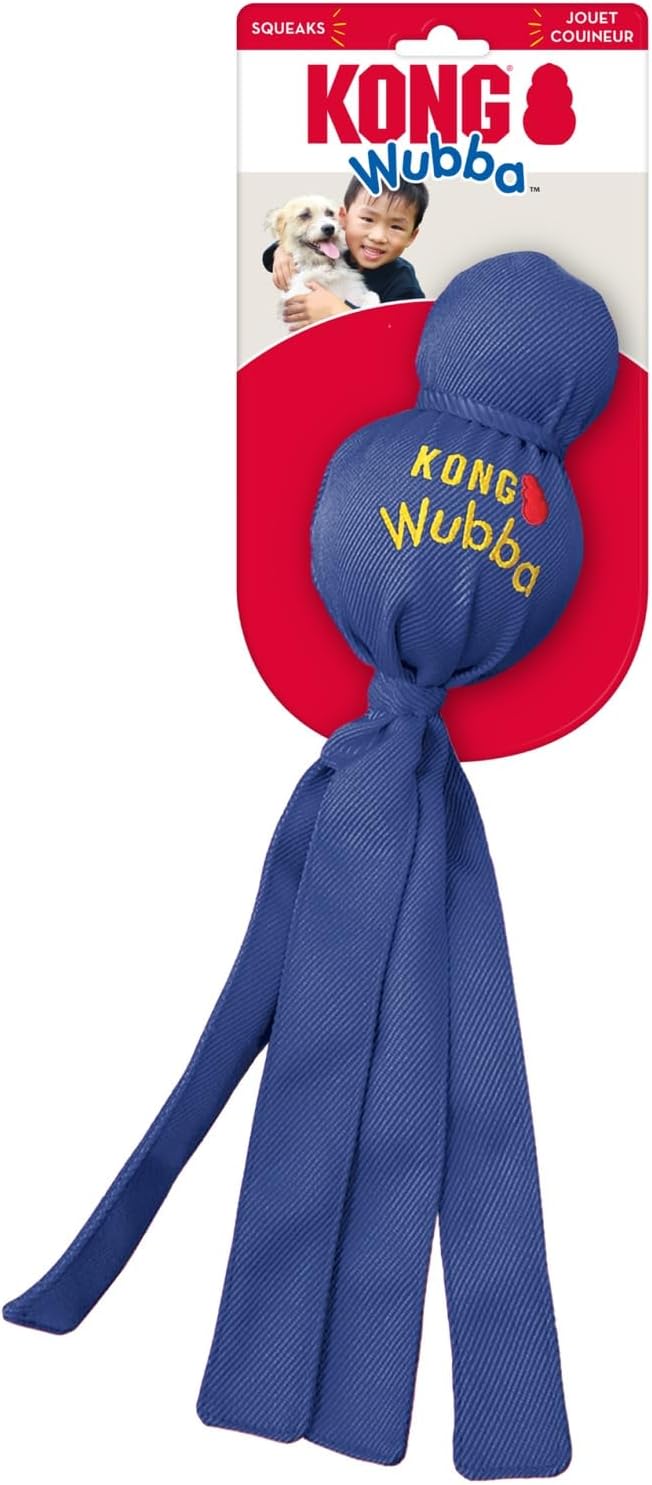KONG Wubba - Dog Toy for Tug of War & Fetch - Dog Supplies for Puppy & Dog Playtime - Outdoor & Indoor Dog Toy - for XL Dogs - Randomly Provided Color (Pack of 2)